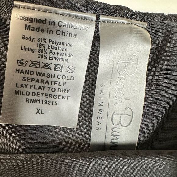 NWOT Beach Bunny Sydney Black High Leg Ribbed Bikini Bottom - Size XL - Picture 4 of 8